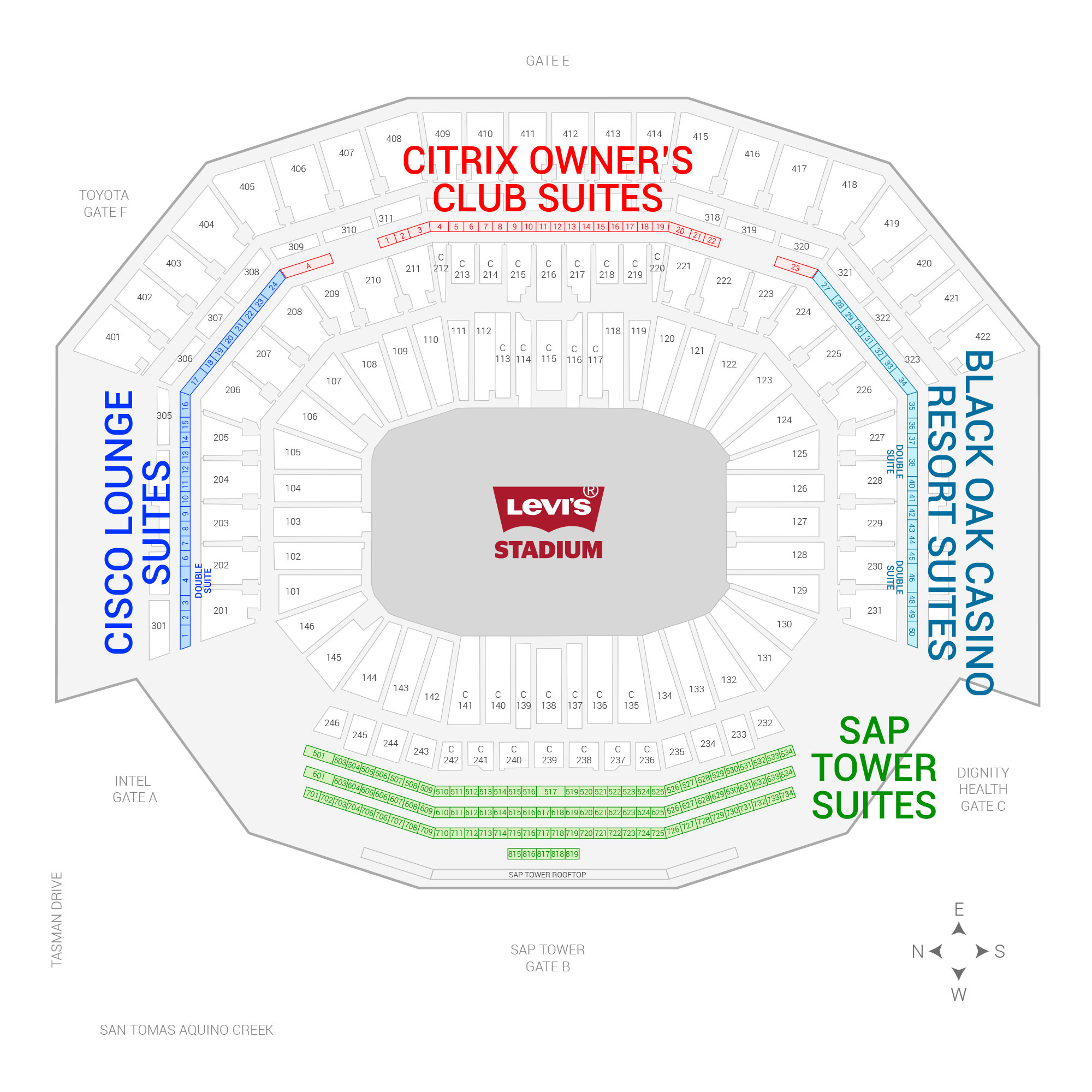 Levi's Stadium / Levi's Stadium Suite Map and Seating Chart